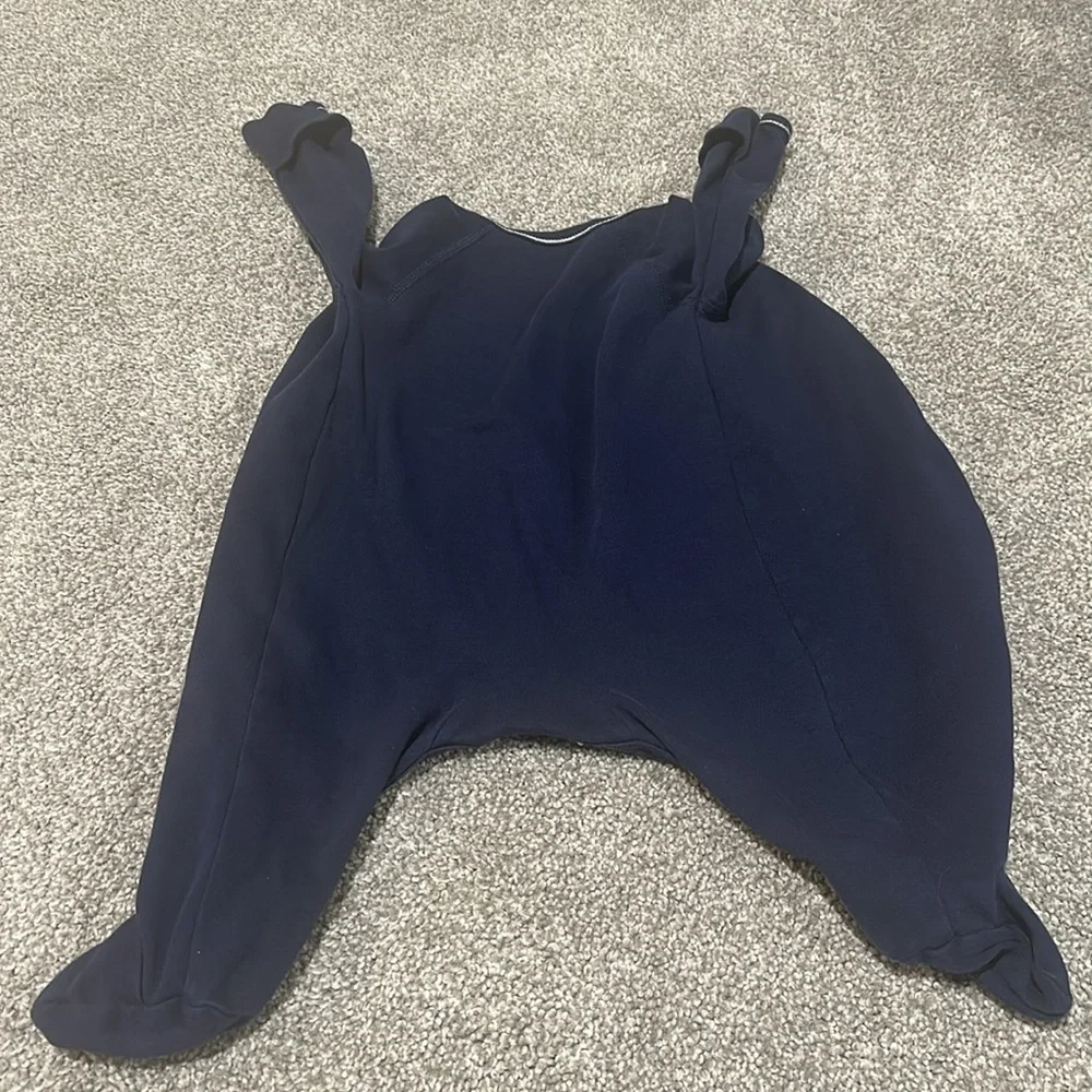 Ralph Lauren Navy Blue button footie sleeper 6‎ months